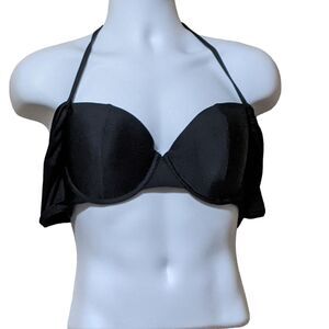 NWT Old Navy black halter padded full coverage swim wear bikini top size XL